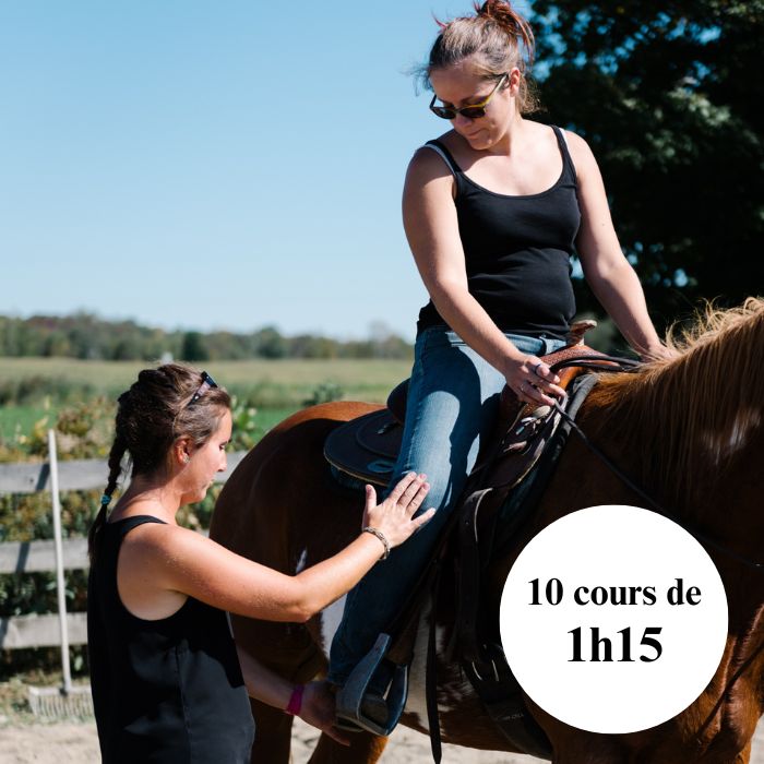 Cours privé d'équitation - Série de 10 cours de 1h15min